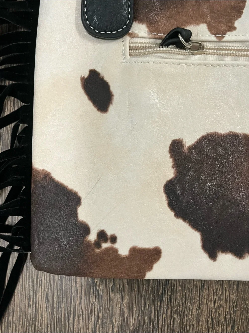 Western Cow Print Fringe Shoulder Bag | Cowboy Boot & Hat Purse | NWT